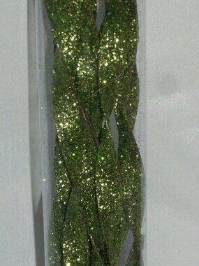 Merry Market Green Glitter Twisted Christmas Tree Ornaments Set of 10